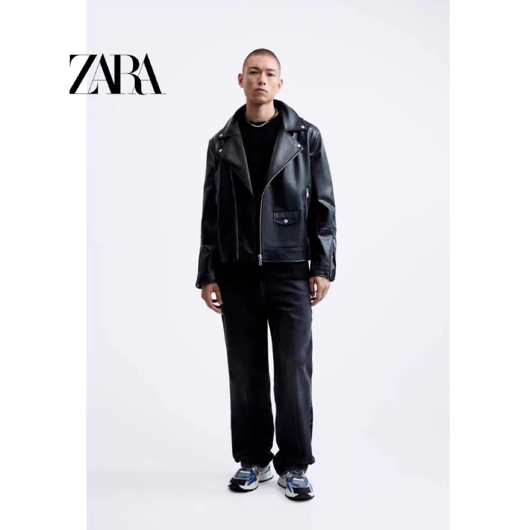 ZARA 新品未使用タグ付 フェイクレザー ダブル ジャケット-