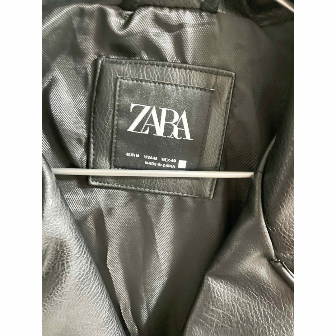 美品 ZARA ラムレザーダブルライダース 白 USAMサイズ-