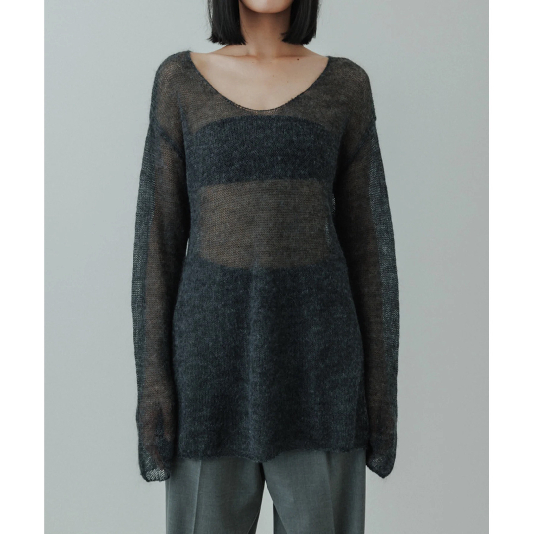 【yo BIOTOP】Sheer mohair V top