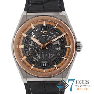 ゼニス(ZENITH)の【116375】ZENITH ゼニス  87.9001.670/79.R589 デファイクラシック ブラック/スケルトンダイヤル TI/PG/レザー（クロコ×ラバー） 自動巻き ギャランティーカード 純正ボックス 腕時計 時計 WATCH メンズ 男性 男 紳士【中古】(腕時計(アナログ))