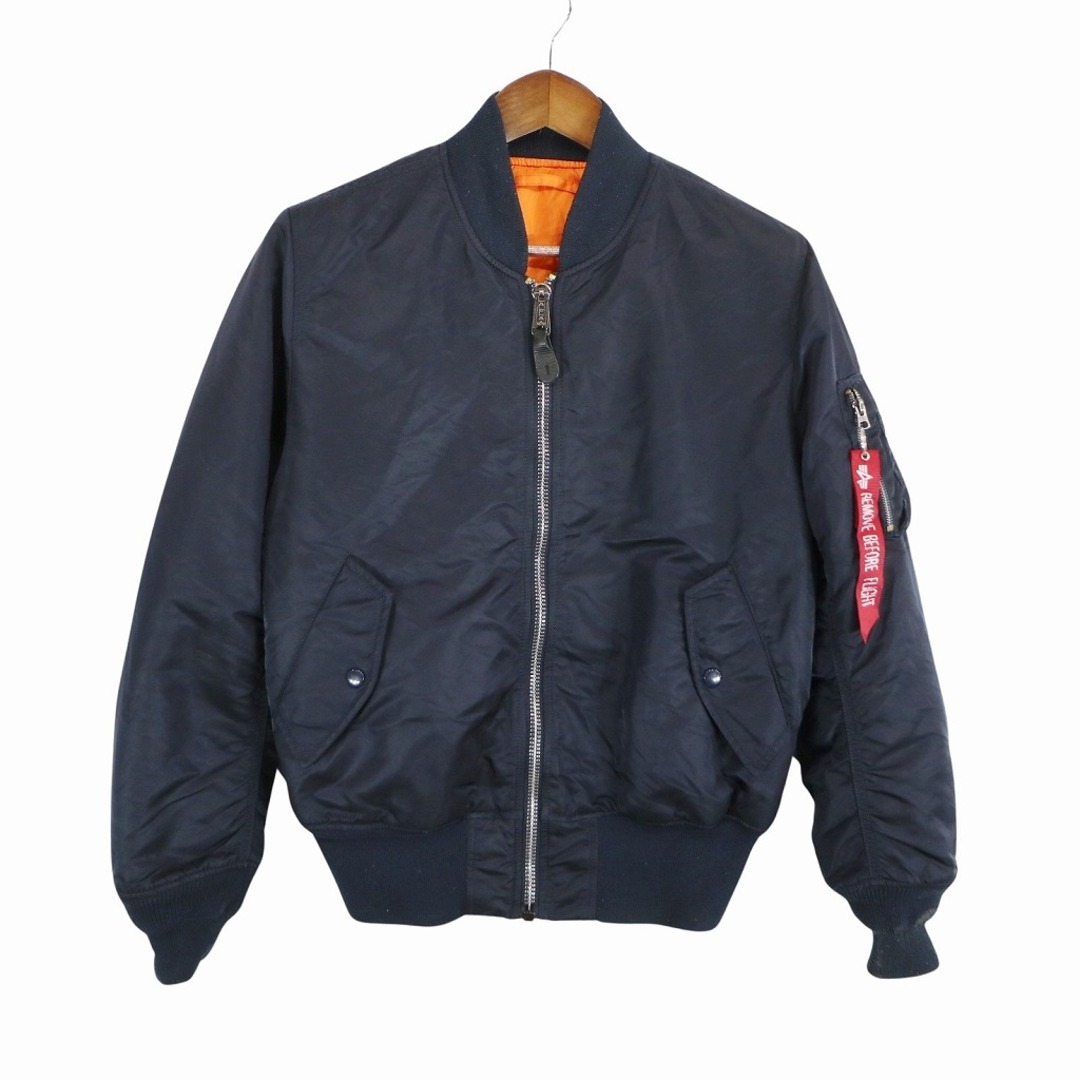 ALPHA INDUSTRIES アルファ インダストリーズ MA-1 フライトジャケット ミリタリー リバーシブル ネイビー (メンズ M相当)   O5651