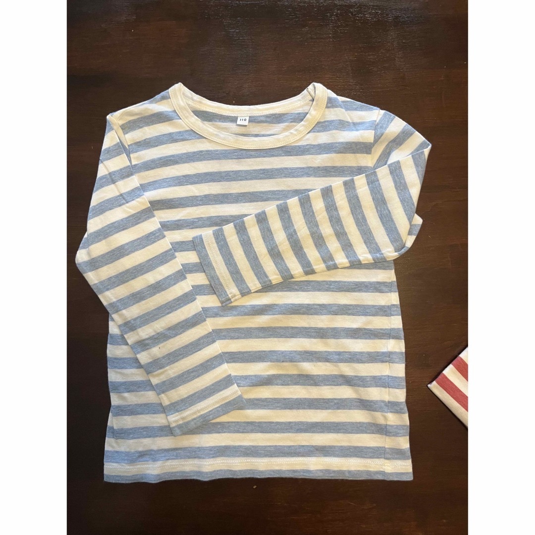 MUJI (無印良品)(ムジルシリョウヒン)の無印良品　ロングTシャツ(110) ３枚 キッズ/ベビー/マタニティのキッズ服男の子用(90cm~)(Tシャツ/カットソー)の商品写真