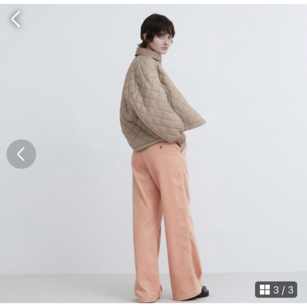 新品UNIQLO:C ユニクロシー コーデュロイワイドパンツピンク58 