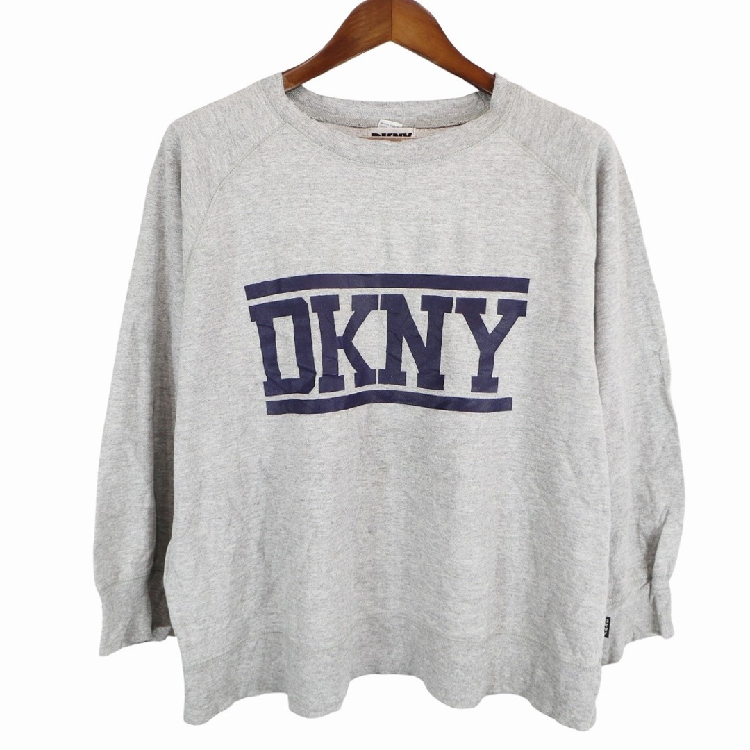 DKNY JEANS ワンポイント スウェット ロゴプリント グレー (レディース