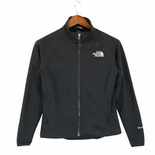 ザノースフェイス(THE NORTH FACE)のSALE// THE NORTH FACE ノースフェイス ソフトシェルジャケット 刺繍  アウトドア ロゴ ラグラン ブラック (レディース S) O5705(その他)