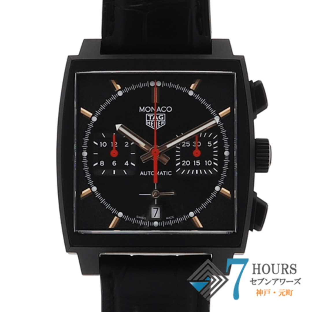 W39mm腕周り【115710】TAG HEUER タグホイヤー  CBL2180.FC6497 モナコ ブラックダイヤル TI/レザー（クロコ） 自動巻き ギャランティーカード 純正ボックス 腕時計 時計 WATCH メンズ 男性 男 紳士