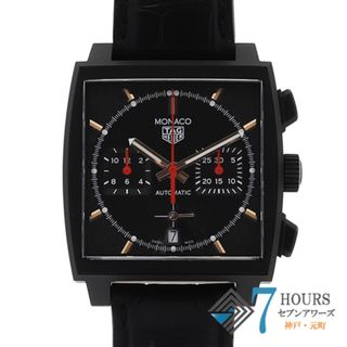 タグホイヤー(TAG Heuer)の【115710】TAG HEUER タグホイヤー  CBL2180.FC6497 モナコ スペシャルエディション ブラックダイヤル TI/レザー（クロコ） 自動巻き ギャランティーカード 純正ボックス 腕時計 時計 WATCH メンズ 男性 男 紳士【中古】(腕時計(アナログ))