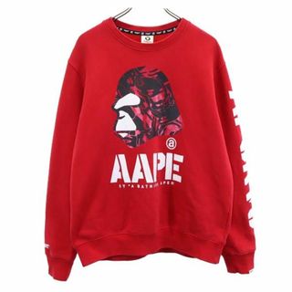 A BATHING APE - アベイシングエイプ プリント スウェット XL レッド A