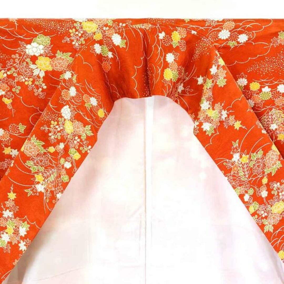 小紋 身丈158cm 裄65cm 前幅23cm 後幅30cm 袖丈49cm 正絹(シルク) レディース 袷仕立 秋冬春用 ピンク地 裄Mサイズ 未使用品 リサイクル リユース