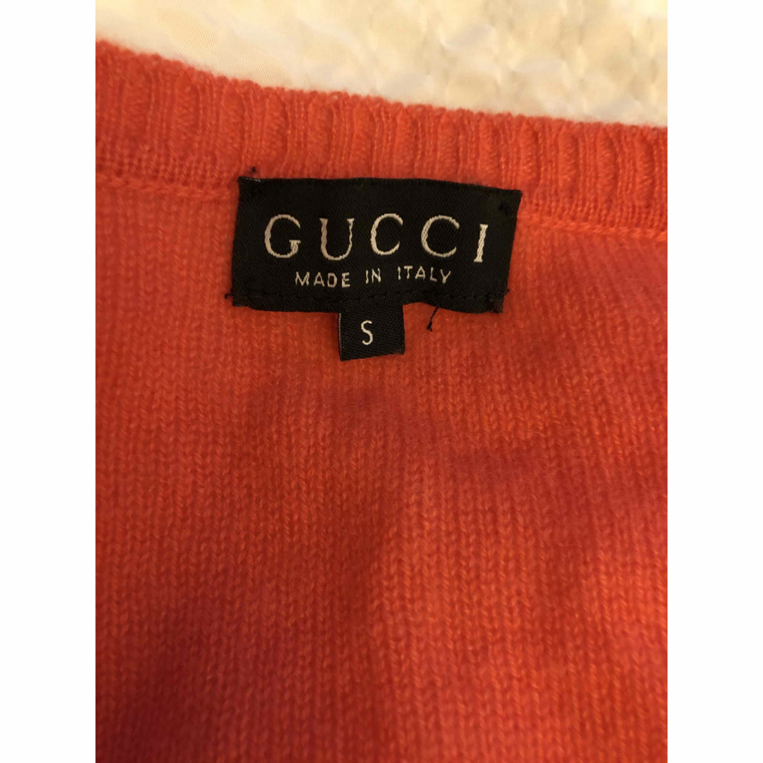 Gucci(グッチ)のGUCCI グッチ　半袖　カシミア　Vネック　ニット レディースのトップス(ニット/セーター)の商品写真