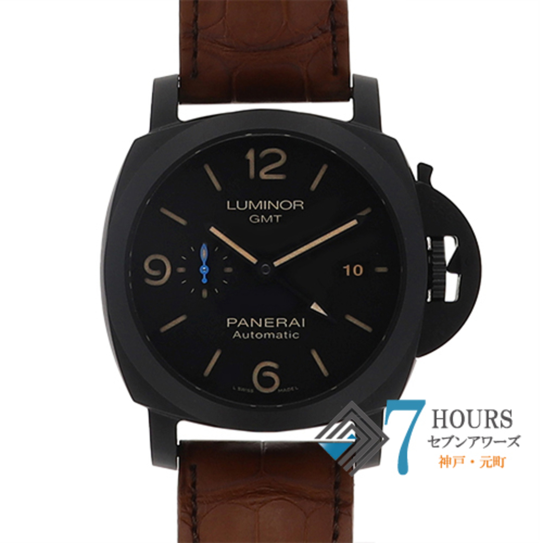【115177】PANERAI パネライ  PAM01441 ルミノール GMT 2020年モデル ブラックダイヤル CE/レザー(クロコ) 自動巻き ギャランティーカード 純正ボックス 腕時計 時計 WATCH メンズ 男性 男 紳士