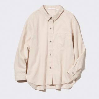 ユニクロ(UNIQLO)のユニクロ デニムシャツ ジャケット 長袖 オフホワイト 未使用 秋 羽織り(シャツ/ブラウス(長袖/七分))