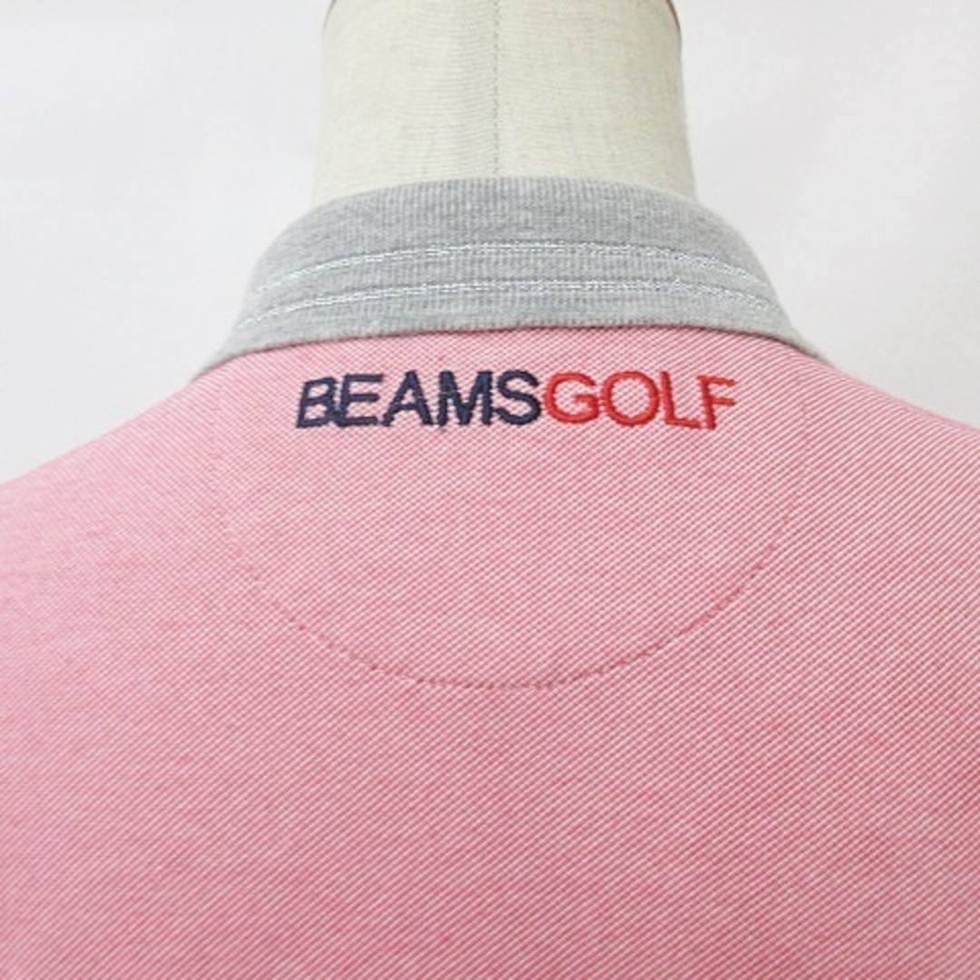 ビームスゴルフ BEAMS GOLF ポロシャツ ゴルフ ピンク グレー Mの通販