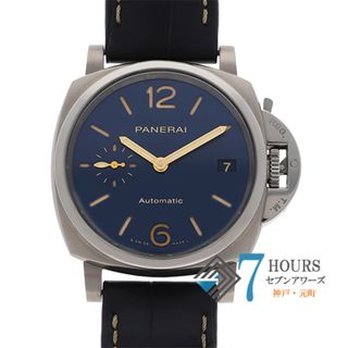 パネライ(PANERAI)の【114988】PANERAI パネライ  PAM00926 ルミノールドゥエ ブルーダイヤル TI/レザー(クロコ) 自動巻き ギャランティーカード 純正ボックス 腕時計 時計 WATCH メンズ 男性 男 紳士【中古】(腕時計(アナログ))