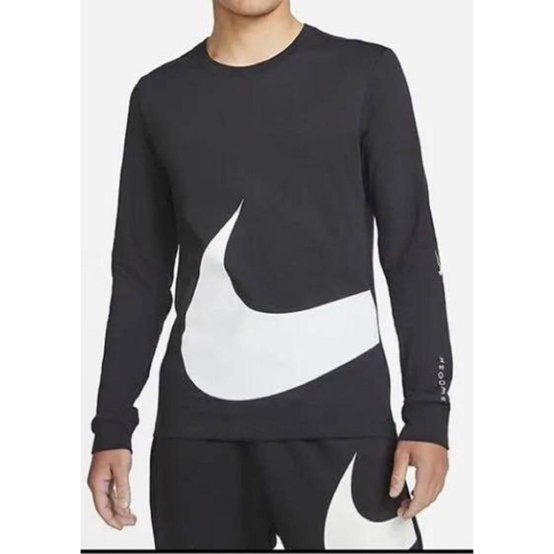 NIKE(ナイキ)のナイキ 2XLサイズ ビッグ スウッシュ ロンT DX2119 黒 ブラック メンズのトップス(Tシャツ/カットソー(七分/長袖))の商品写真