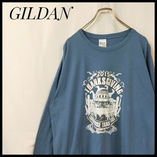 ギルタン(GILDAN)のギルダン　長袖Ｔシャツ　感謝祭　デカロゴ　ゆるだぼ　ロンＴ　クルーネック　ロゴＴ(Tシャツ/カットソー(七分/長袖))