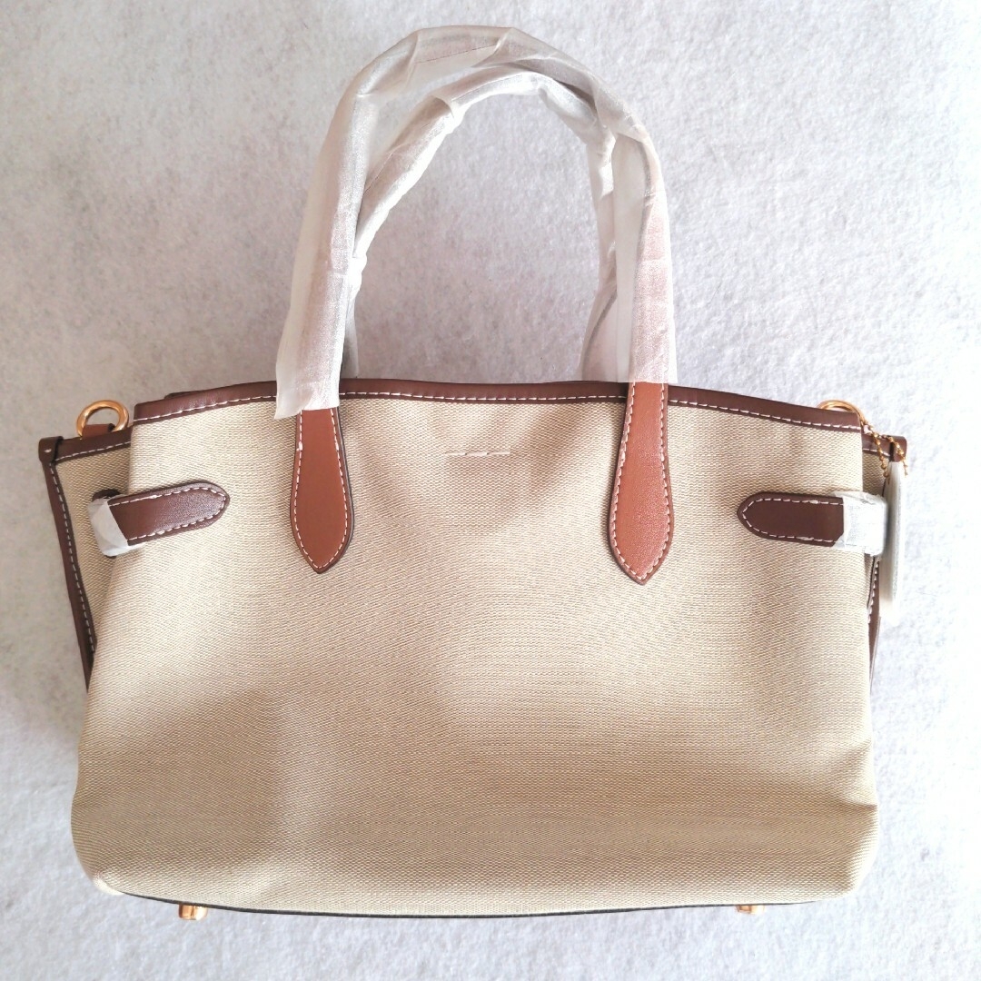 コーチ COACH トートバッグ ショルダーバック レディース ベージュ | フリマアプリ ラクマ