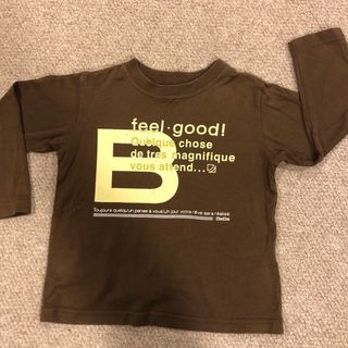 ベベ(BeBe)のBeBe べべ　長袖Tシャツ　長袖カットソー　ロンT   茶色×黄色　送料無料(Tシャツ/カットソー)