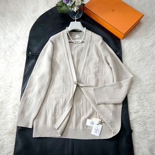 エルメス(Hermes)の★HERMES★新品タグ付★Hロゴ★ロングカーディガン★ニットコート(カーディガン)