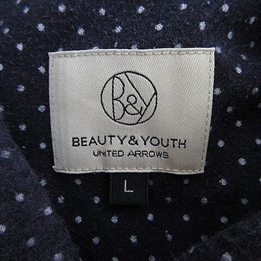 BEAUTY&YOUTH UNITED ARROWS(ビューティアンドユースユナイテッドアローズ)のB&Y ユナイテッドアローズ シャツ 長袖 ドット L 紺 白 トップス メンズ メンズのトップス(シャツ)の商品写真