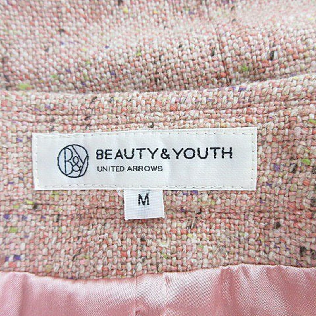 BEAUTY&YOUTH UNITED ARROWS(ビューティアンドユースユナイテッドアローズ)のB&Y ユナイテッドアローズ ジャケット ノーカラー 七分袖 無地 M オレンジ レディースのジャケット/アウター(その他)の商品写真