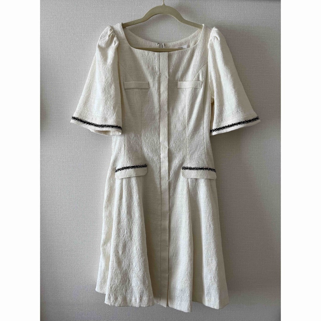 Canal Tweed Mini Dress  色White