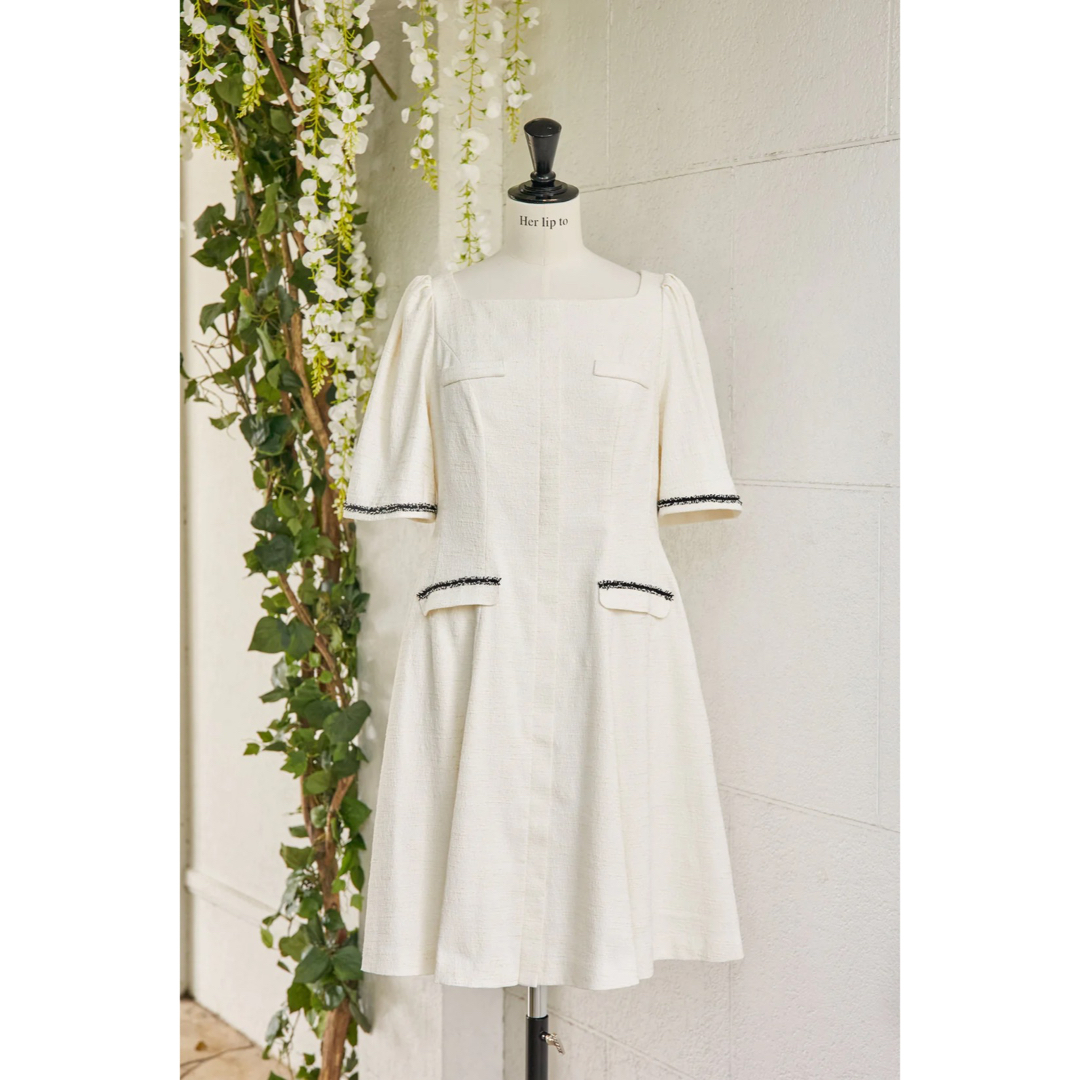 ハーリップトゥCanal Tweed Mini Dress - white/S