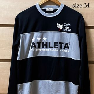 アスレタ(ATHLETA)の美品【複数割】アスレタ　ATHLETA 長袖プラクティスシャツ　黒グレー　M(ウェア)