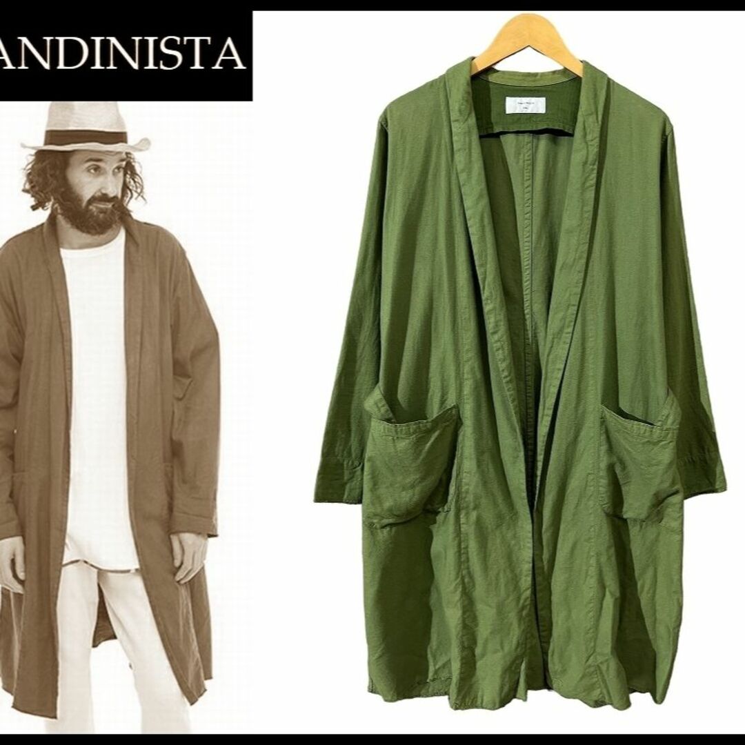 Sandinista(サンディニスタ)のG② サンディニスタ 16ss カットオフ ガウン ロング コート オリーブ S メンズのジャケット/アウター(その他)の商品写真