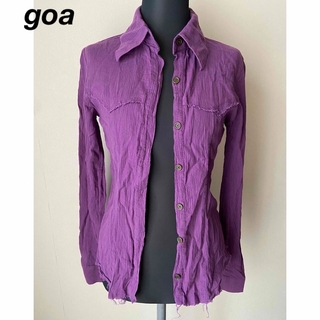 ゴア(goa)の【goa】薄手しわシャツ【紫F】(シャツ/ブラウス(長袖/七分))