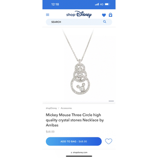 ディズニー(Disney)のDisney ミッキーマウス クリスタルネックレス(ネックレス)