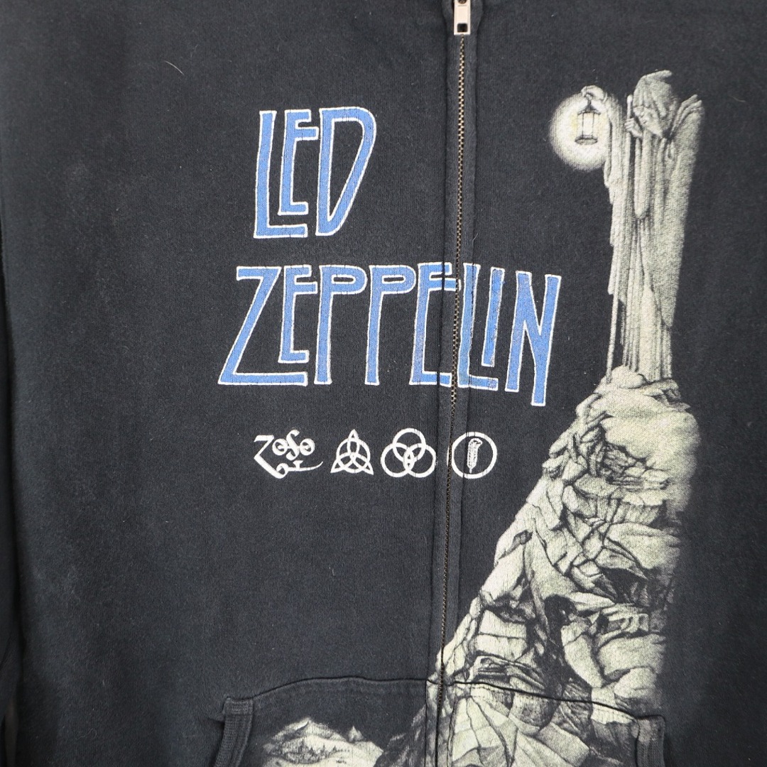 LED ZEPPELIN レッド・ツェッペリン ジップアップ フーディー パーカー バンド ブラック (メンズ M)   O5758