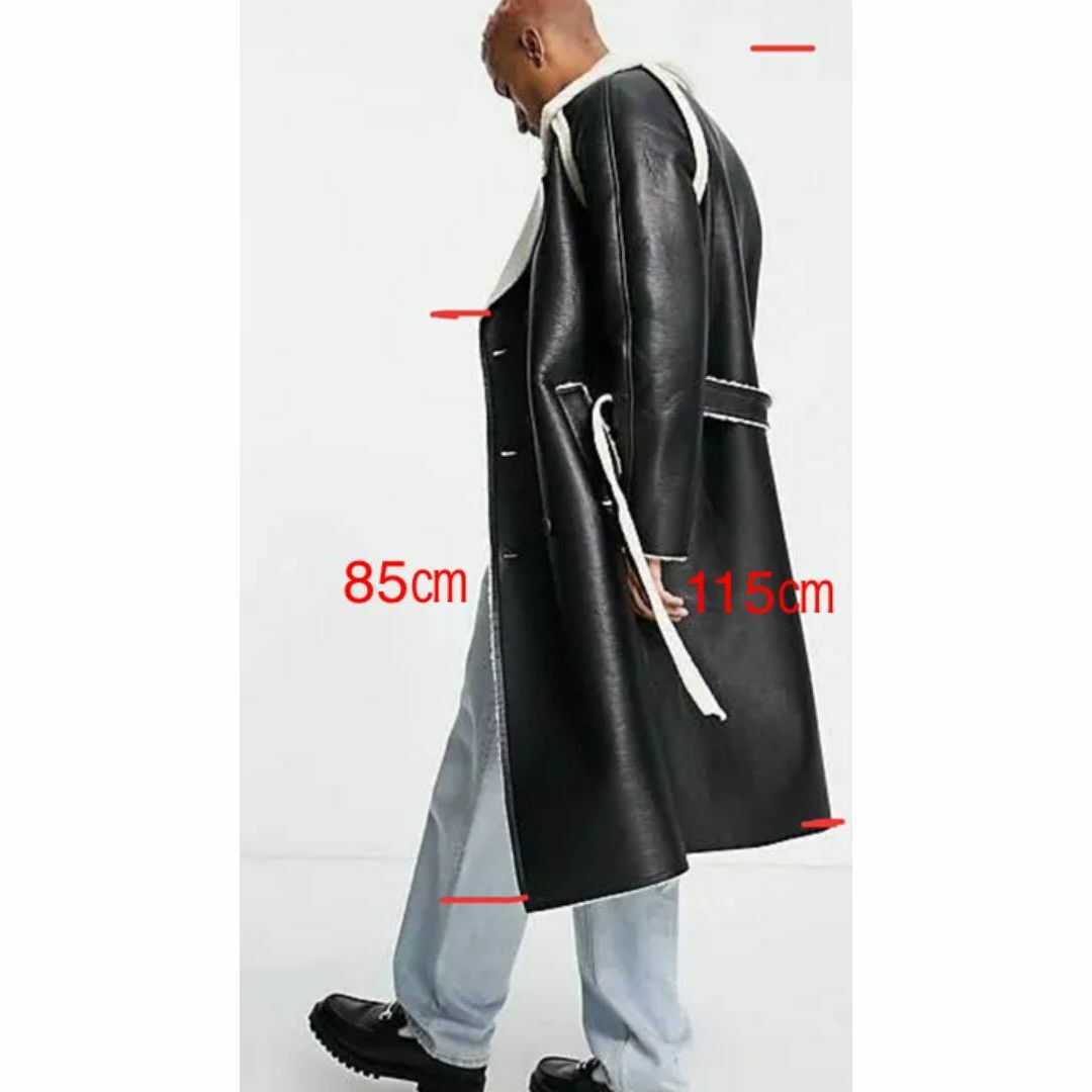 ASOS ☆新品☆フェイクレザートレンチコート 海外サイズ-