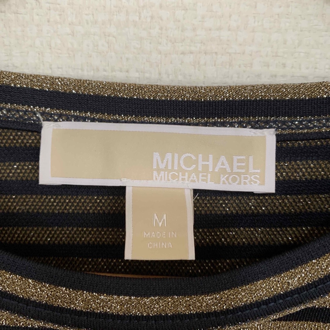 Michael Kors(マイケルコース)のマイケルコース　ラメボーダートップス　usサイズM レディースのトップス(カットソー(半袖/袖なし))の商品写真