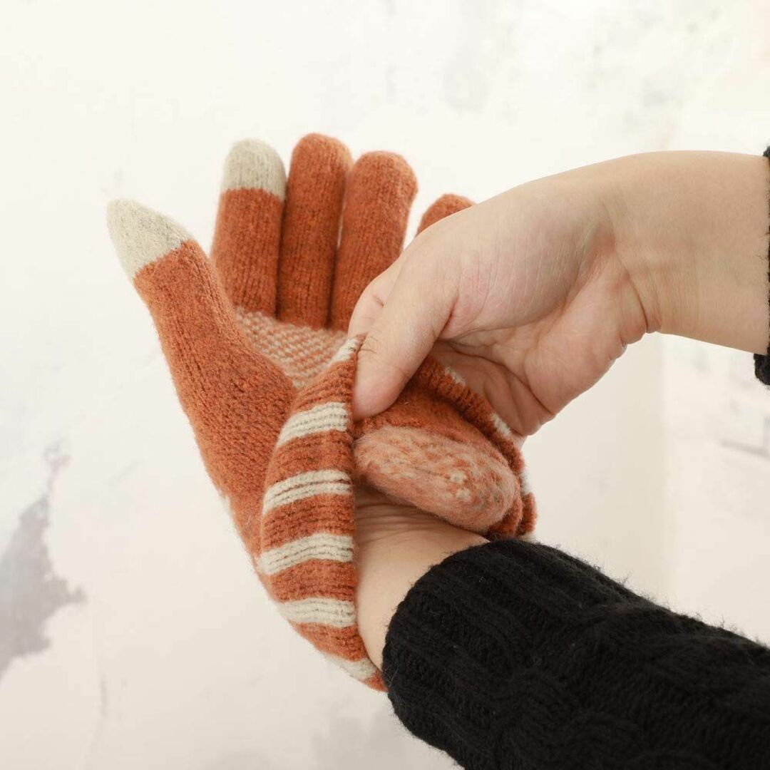 【色: グレー】[GlovesDEPO] レディース 手袋 カシミア調 日本製 3