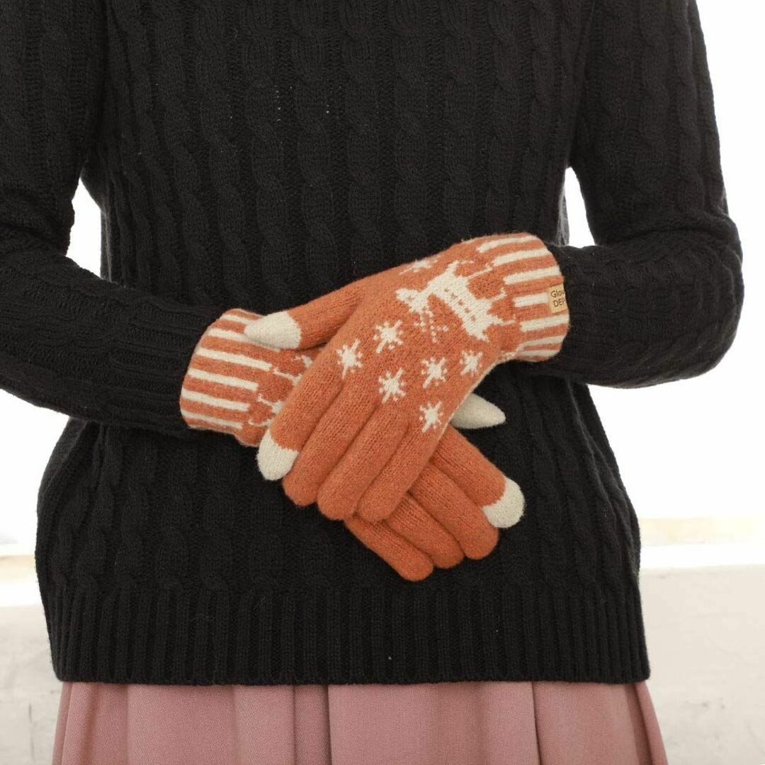 【色: グレー】[GlovesDEPO] レディース 手袋 カシミア調 日本製 4