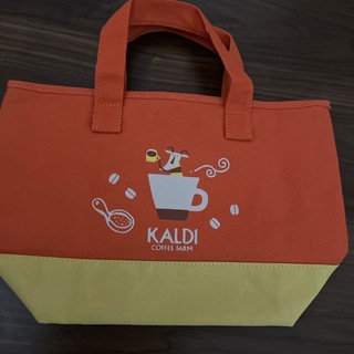 カルディ(KALDI)の#KALDIトートバッグ　オレンジ色(トートバッグ)