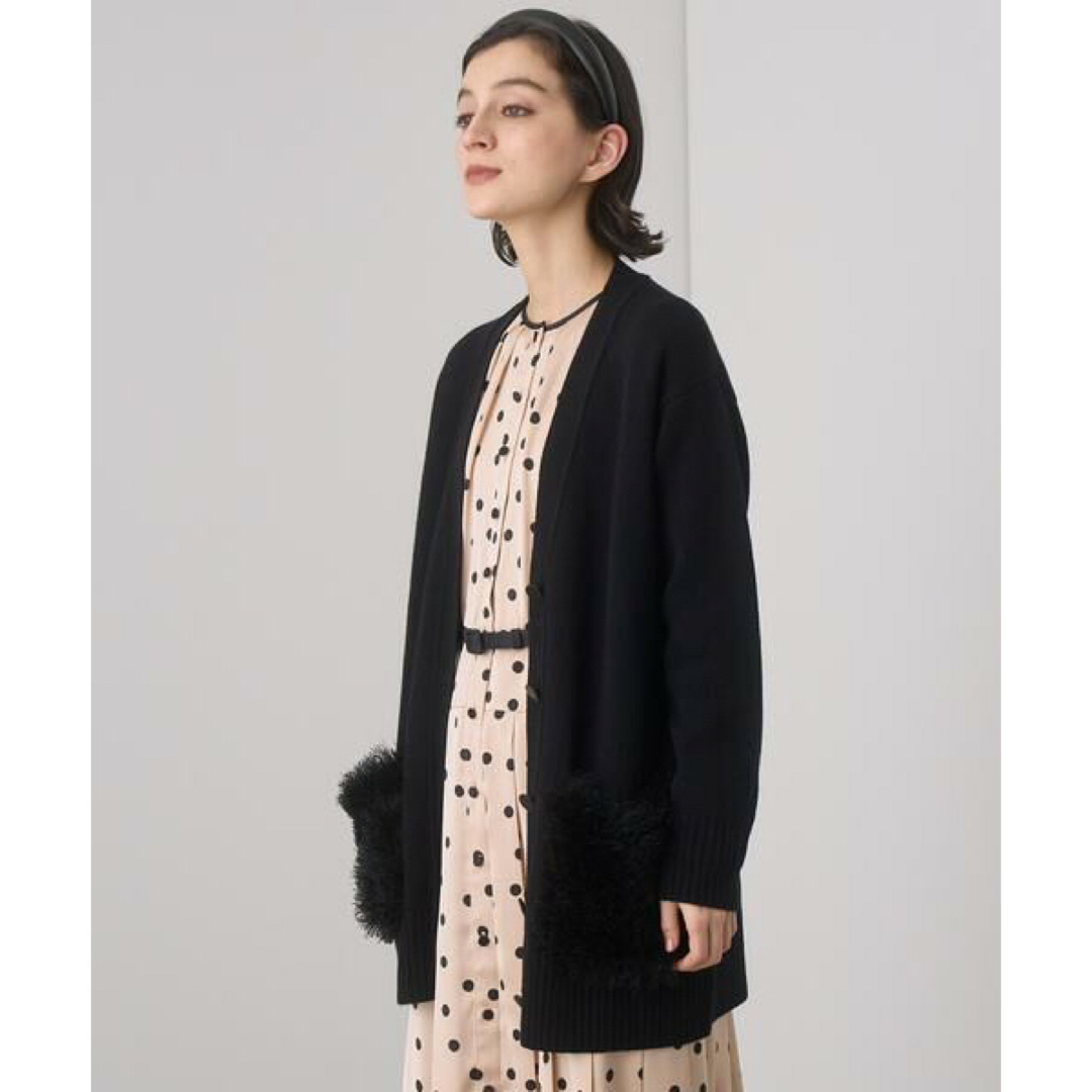 ANAYI - 美品 ANAYI 23SS フェザーヤーンコンビカーディガン(38)の通販