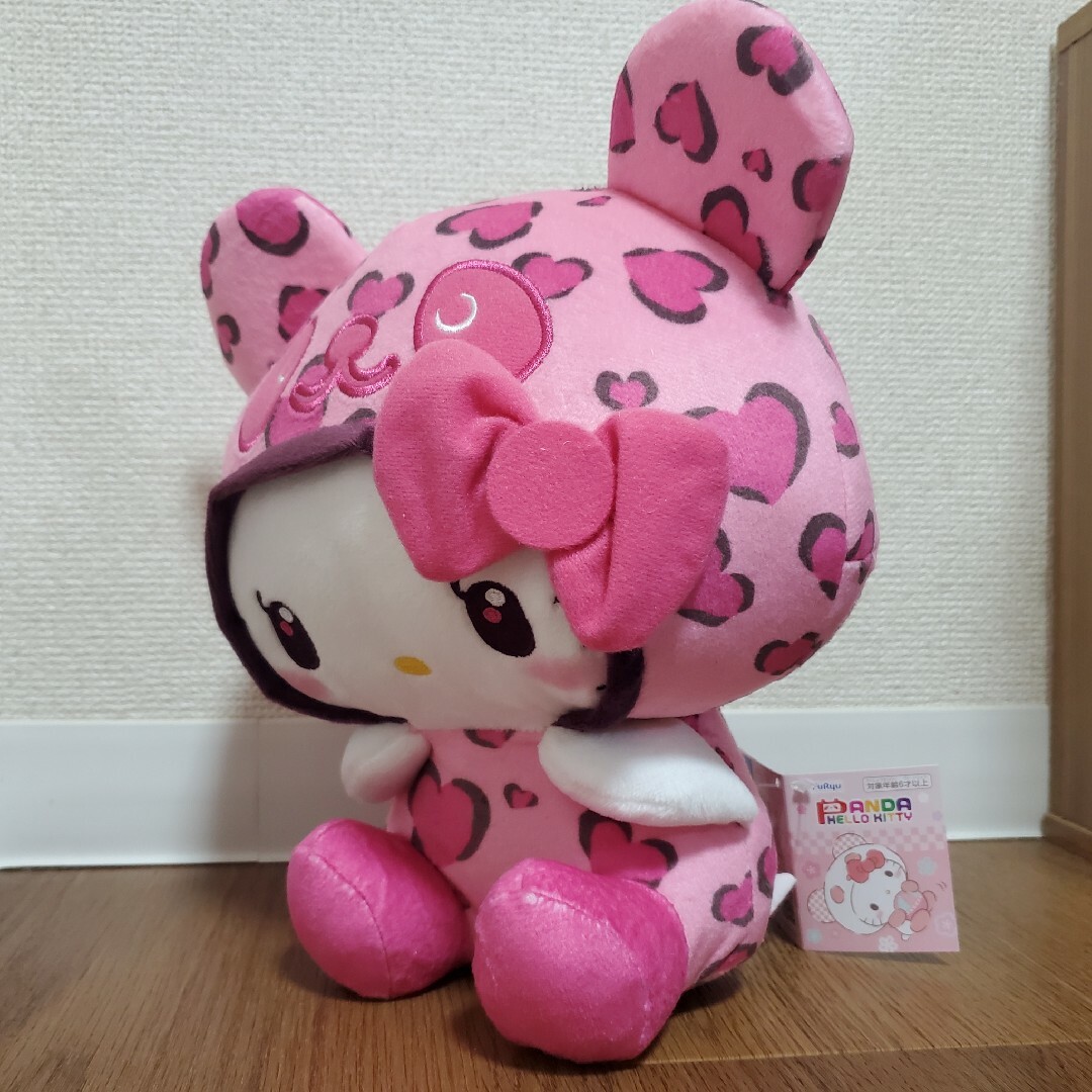 【新品・未使用】パンダハローキティ ピンク ヒョウ柄 ぬいぐるみ