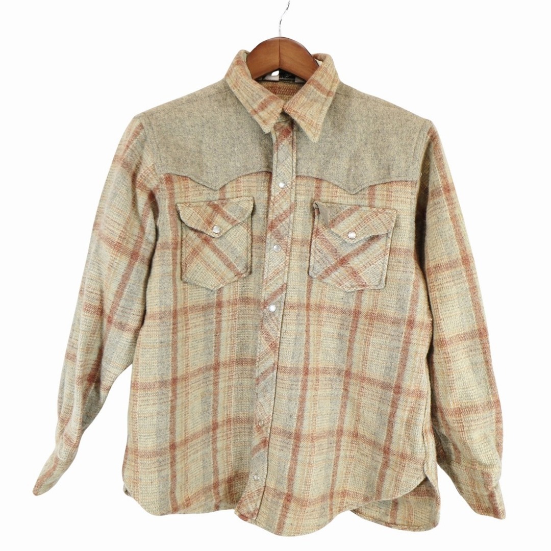 WOOLRICH(ウールリッチ)の70年代 WOOLRICH ウールリッチ ウエスタンシャツ 長袖シャツ 白タグ マルチカラー (メンズ XL) 中古 古着 O5223 メンズのトップス(シャツ)の商品写真