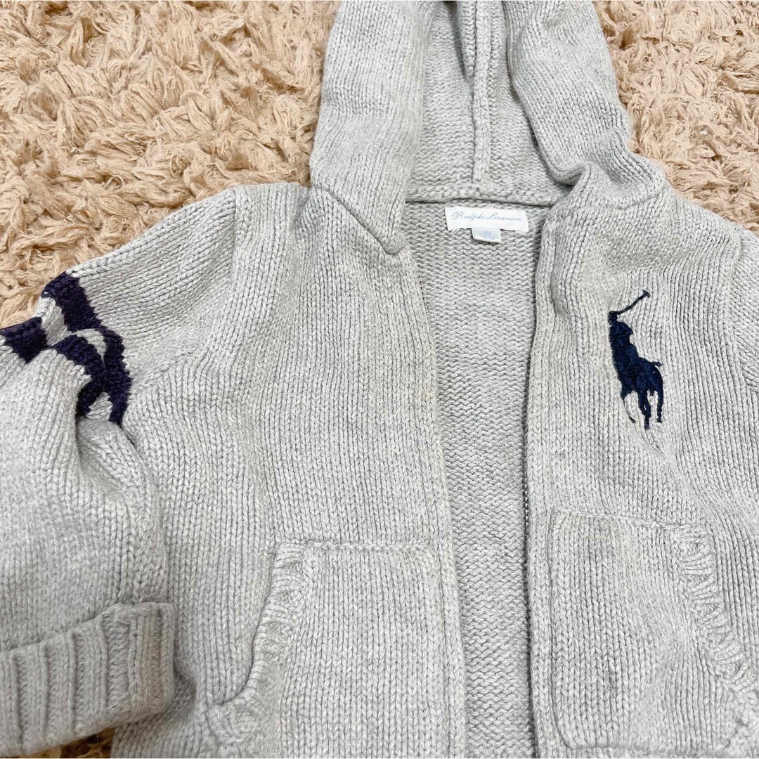 POLO RALPH LAUREN(ポロラルフローレン)のラルフローレンニットパーカー9month キッズ/ベビー/マタニティのベビー服(~85cm)(ニット/セーター)の商品写真