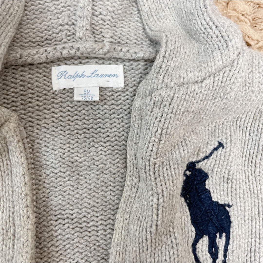 POLO RALPH LAUREN(ポロラルフローレン)のラルフローレンニットパーカー9month キッズ/ベビー/マタニティのベビー服(~85cm)(ニット/セーター)の商品写真