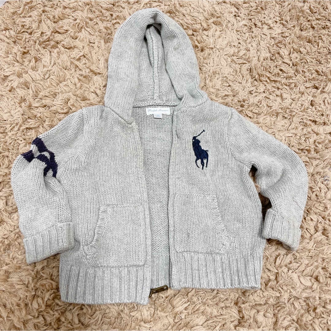 POLO RALPH LAUREN(ポロラルフローレン)のラルフローレンニットパーカー9month キッズ/ベビー/マタニティのベビー服(~85cm)(ニット/セーター)の商品写真