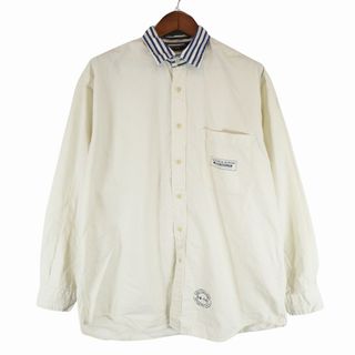 ノーティカ(NAUTICA)のNAUTICA ノーティカ 長袖シャツ 襟ストライプ ホワイト (メンズ L) 中古 古着 O5243(シャツ)