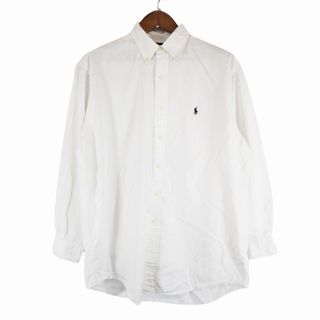 ポロラルフローレン(POLO RALPH LAUREN)の90年代 Polo by Ralph Lauren ポロバイラルフローレン 長袖シャツ ワンポイントロゴ ホワイト (メンズ 16) 中古 古着 O5245(シャツ)