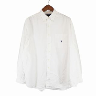 ポロラルフローレン(POLO RALPH LAUREN)の90年代 Polo by Ralph Lauren ポロバイラルフローレン 長袖シャツ ホワイト (メンズ XL) 中古 古着 O5244(シャツ)