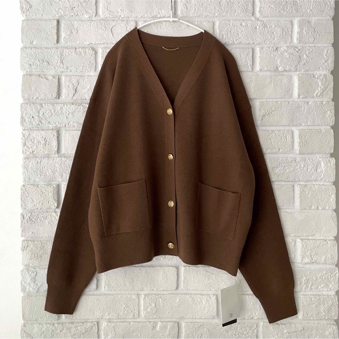 L'Appartement DEUXIEME CLASSE - GOLD BUTTON CARDIGAN キャメル