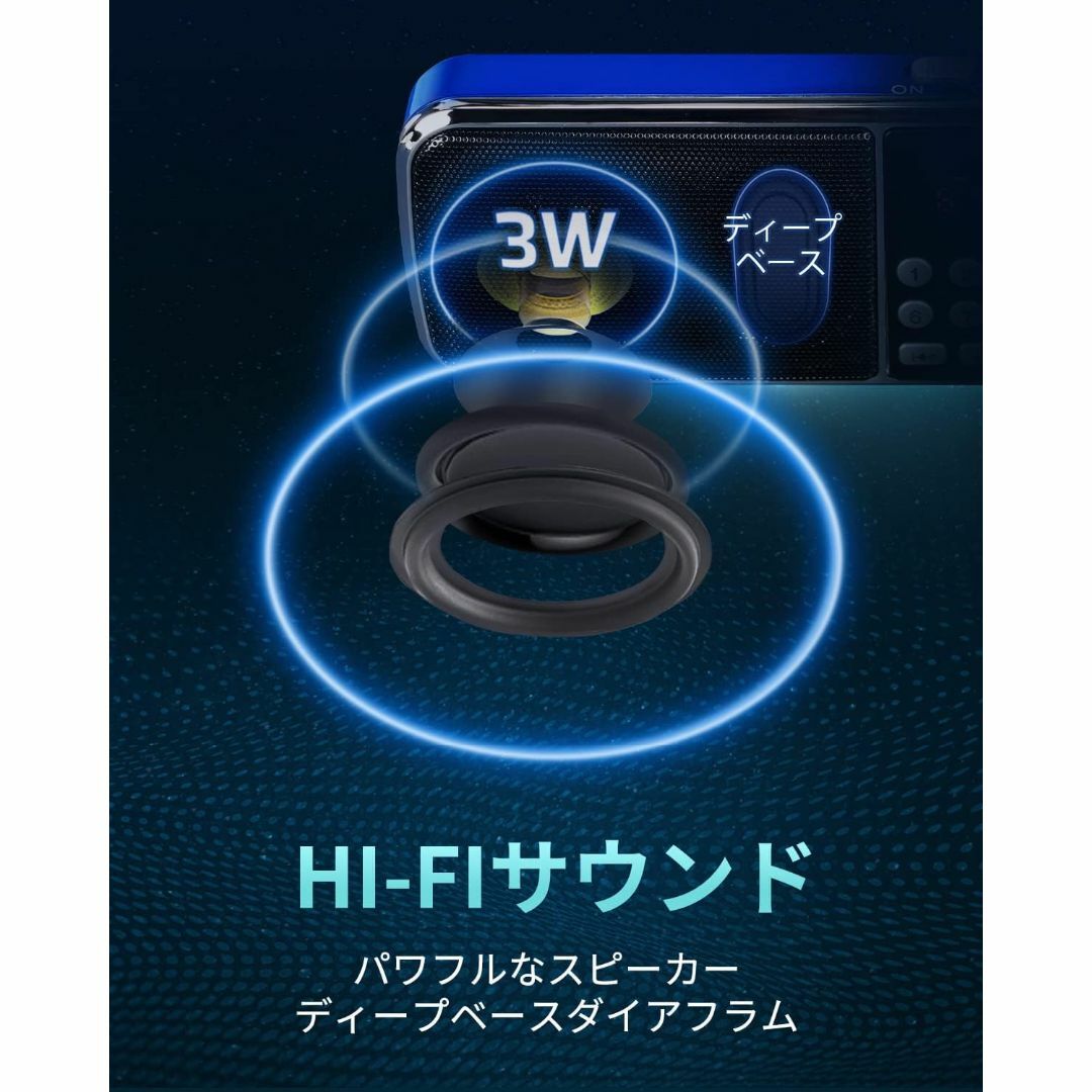 充電式 AM/FM ラジオ AUX アンプ  SD ★MP3プレーヤー  J18 スマホ/家電/カメラのオーディオ機器(ラジオ)の商品写真