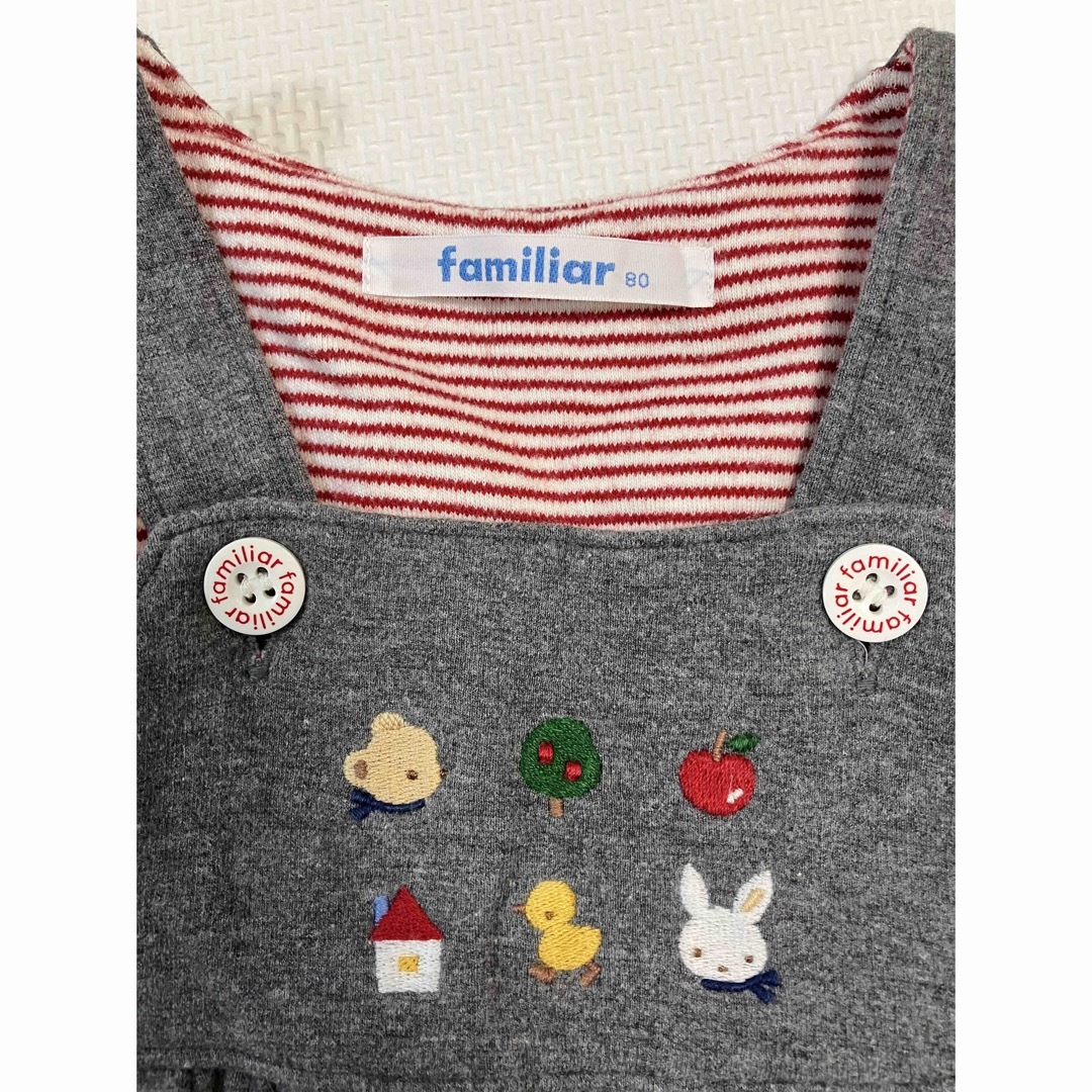 familiar(ファミリア)のファミリア　ブラウス　ジャンパースカートセット キッズ/ベビー/マタニティのベビー服(~85cm)(ワンピース)の商品写真