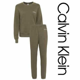 カルバンクライン(Calvin Klein)の新品 M ★ カルバンクライン 長袖 パジャマ 上下 セット カーキ US-S(パジャマ)